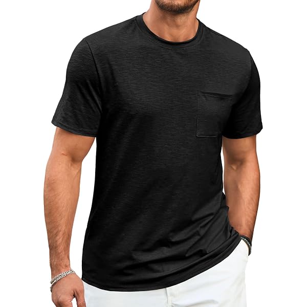 Men's Casual Short Sleeve T-Shirt - Stretchy Crew Neck Textured Jacquard Top For Summer & Daily Wear - View #4