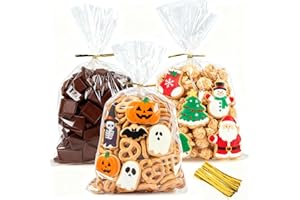 Cookie Bags, Cellophane Bags, Plastic Gift Bag with Twist Ties Resealable for Packaging Packaging Cookies（200 Pack（200 Pack） 