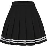 JCOPGWI Women's Pleated Mini Skirt A-Line High Waist School Uniform Cheerleader Skirt