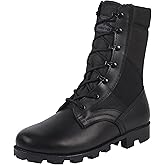 WIDEWAY Men's Military Jungle Combat Boots Black Boots For Men Slip Resistant Leather Tactical Work Boots, All Day Comfortable and Breathable Botas militares para hombres（6-8inch）