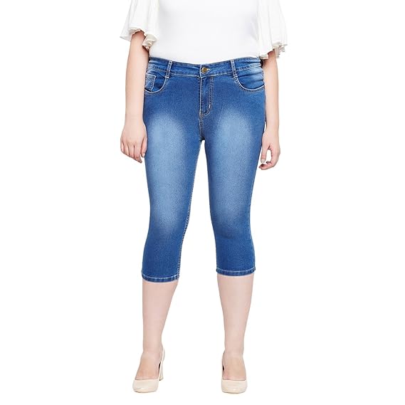 plus size denim capri
