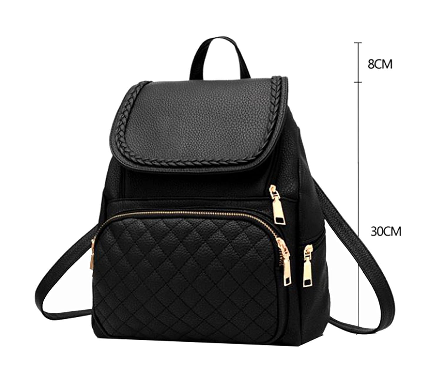 redlicchi women's black casual backpack - medium