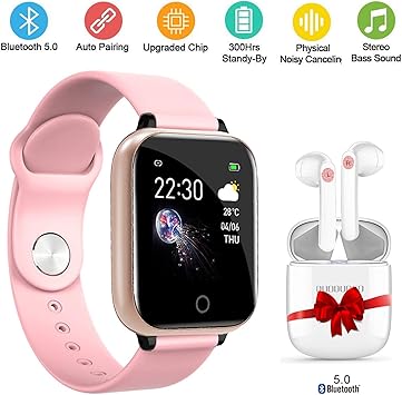 Smartwatch y Bluetooth Auriculares, Reloj Inteligente Pulsera ...