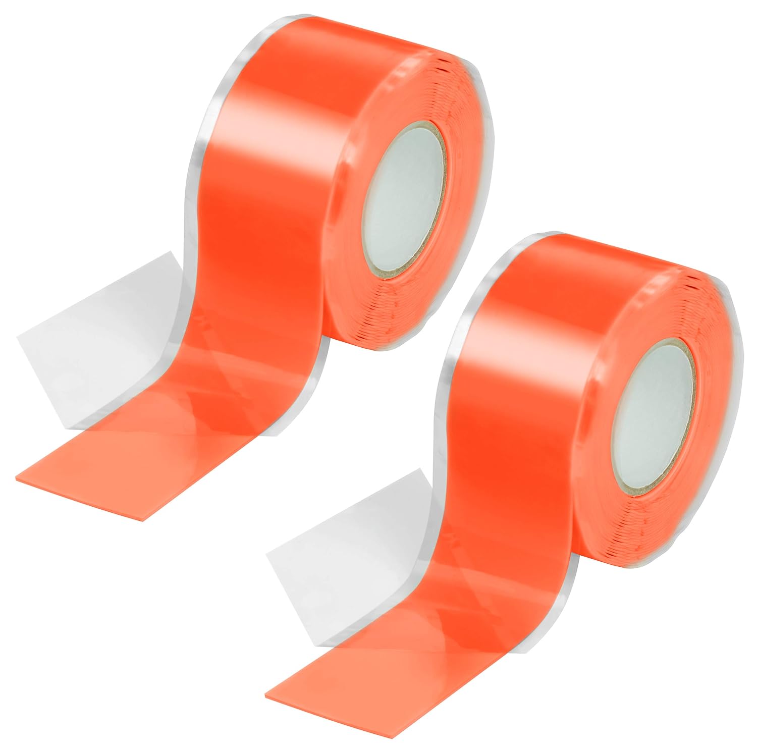 POPPSTAR Self-Fusing Silicone Band, Silicone Tape, 3m x 25mm, Sealing & Insulating Strip (water-tight, air-tight), orange, 2 Rolls