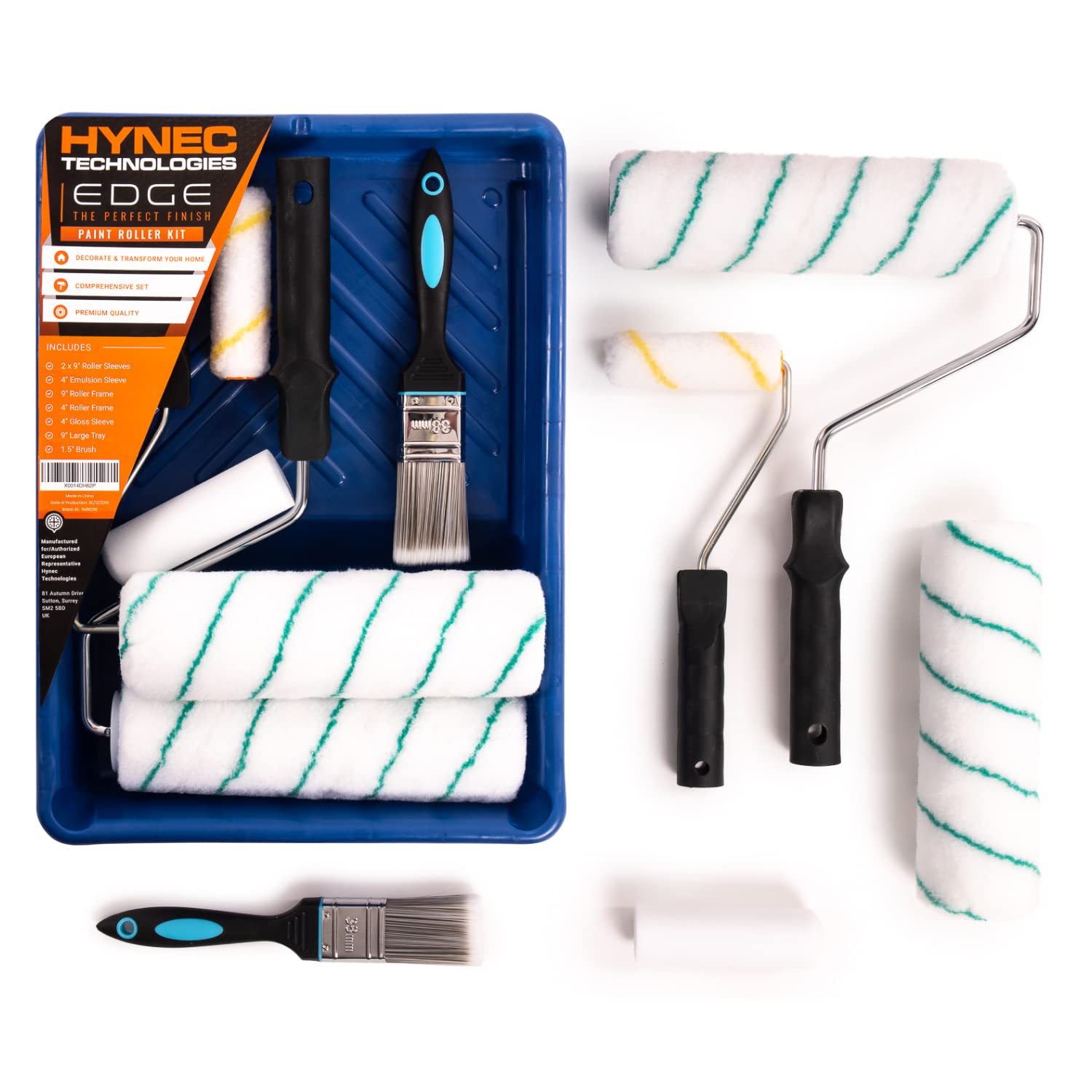 Paint Roller Set | Painting Set | Wall Painting Set by Hynec Technologies - Small Set - Including Paint Roller, Paint Tray, Small Paint Roller and Tray and Paint Brush