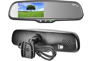 Master Tailgaters OEM Rear View Mirror with 4.3" Auto Adjusting Brightness LCD + Compass & Temperature - Universal Fit