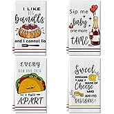 Lebsitey Funny Kitchen Towels and Dishcloths Sets of 4 Kitchen Towels with Sayings Cheese Bundts Absorbent Drying Tea Dish Towel for Cooking Baking Home Decorations,16 x 24 Inch