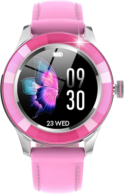 Amazon Jusutek 21最新女性スマートウォッチ スマートウォッチ レディース 女性生理期 健康管理 呼吸率 万歩計 Ip67防水 Smart Watch 音楽コントロール Sms Twitter Whatsapp Line Gmail通知 着信表示 Iphone Android対応 絶妙なパッケージング