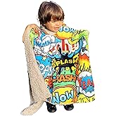 Birdy Boutique Car Seat Poncho for Kids – Safe to Use Over Seat Belts – Reversible Warm and Cozy Blanket – Easy on Easy Off and Doesn’t Impact Car Seat Performance - Comic Hero – One Size