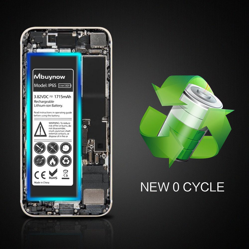 Mbuynow iPhone 6S Battery Replacement, Complete Repair Kit with Tools and Instructions High Capacity (1715mAh) New 0 Cycle