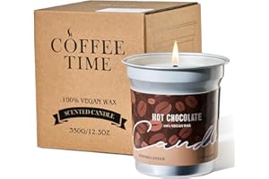 M&SENSE Hot Chocolate Scented Candle for Coffee Lovers, 12.3oz Large Non Toxic Natural Soy Wax Coffee Candle, 73 Hours Long L