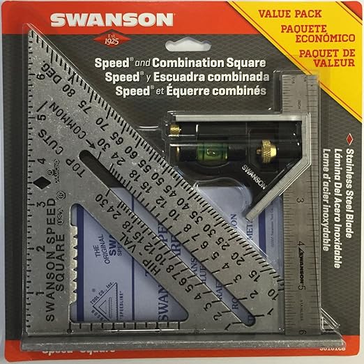 Swanson Tool S0101cb Speed Square Layout Tool With Blue Book And Combination Square Value Pack
