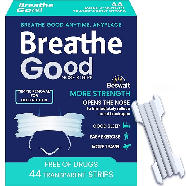44 STRONG NASAL STRIPS – CLEAR EXTRA STRENGTH NOSE STOP SOLUTION UNISEX SENSITIVE SKIN BETTER BREATHE SLEEPING AID RIGHT LEFT PASSAGE INFLOW RITE (44 COUNT)