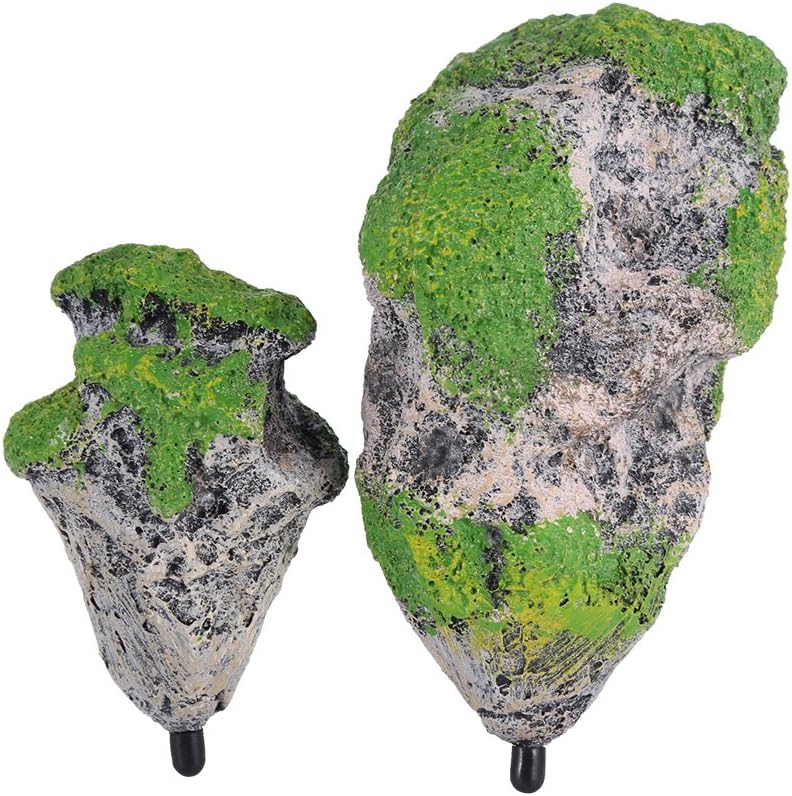 Avatar Floating Rock, Aquarium Artificial Floating Rock - Fish Tank Decoration with Suction Cup and Wire