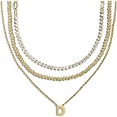 BaubleBar Kenna Pre-Layered Initial Necklace, Gold-Plated, Fashion Jewelry, Gifts for Women, Beautiful and Trendy