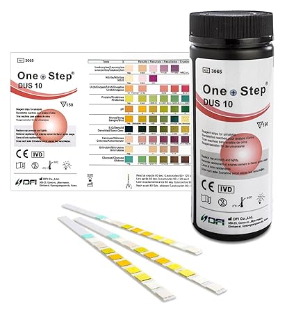 150 Stück One+Step Gesundheitstest für 10 Indikatoren - Urin Teststreifen mit Referenzfarbkarte