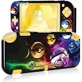 DLseego Cartoon Balls Switch Lite Protective Case Cool Hard PC Shell Shockproof Scratch Resistant Cover Joy Con Japanese Amine Skin with 2PCS Blue and Red Balls Thumb Grips Caps for Switch 2019
