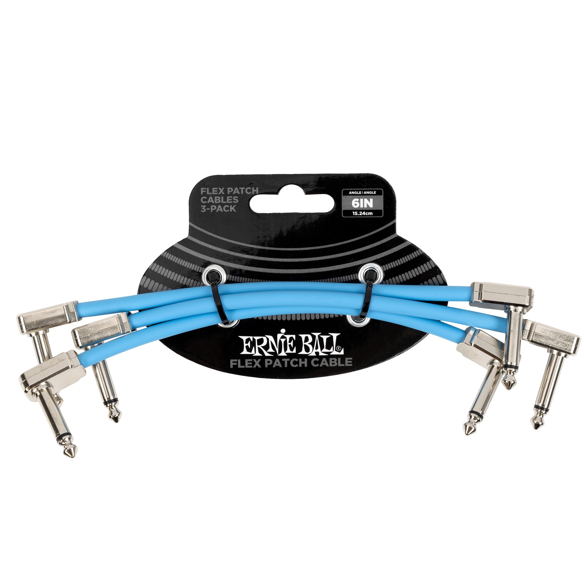 Ernie Ball Flex Patch Cable 6in - Blue - 3 Pack