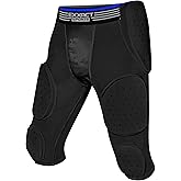 Exxact Sports Battle 7-Pad Football Girdle for Men & Boys with Cup Pocket - Lightweight Padded Compression Shorts with Integrated Ultra Flex Pads, Girdle Football