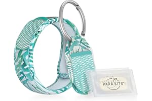 PARA'KITO Natural Mosquito Repellent Wristband & Clip Bundle - Mosquito Bracelets, DEET Free, Waterproof - Insect Protection for Outdoor, Hiking, Camping & Travel Accessories - Foliage