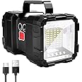 LED Spotlight Flashlight,Rechargeable Flashlight 4000LM 10000mAh High-Powered Spotlight Flashlight Searchlight Camping 3+4 Lights Modes LED Handheld Flashlight Waterproof with Output as a Power Bank