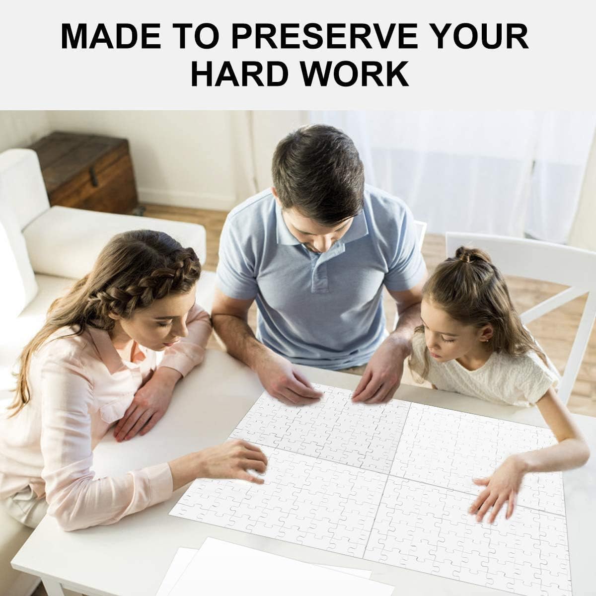 12 Sheets Puzzle Saver Peel and Glue Sheet - Clear Adhesive Backing for Jigsaw Puzzles - Self-Adhesive Backing - Image 4