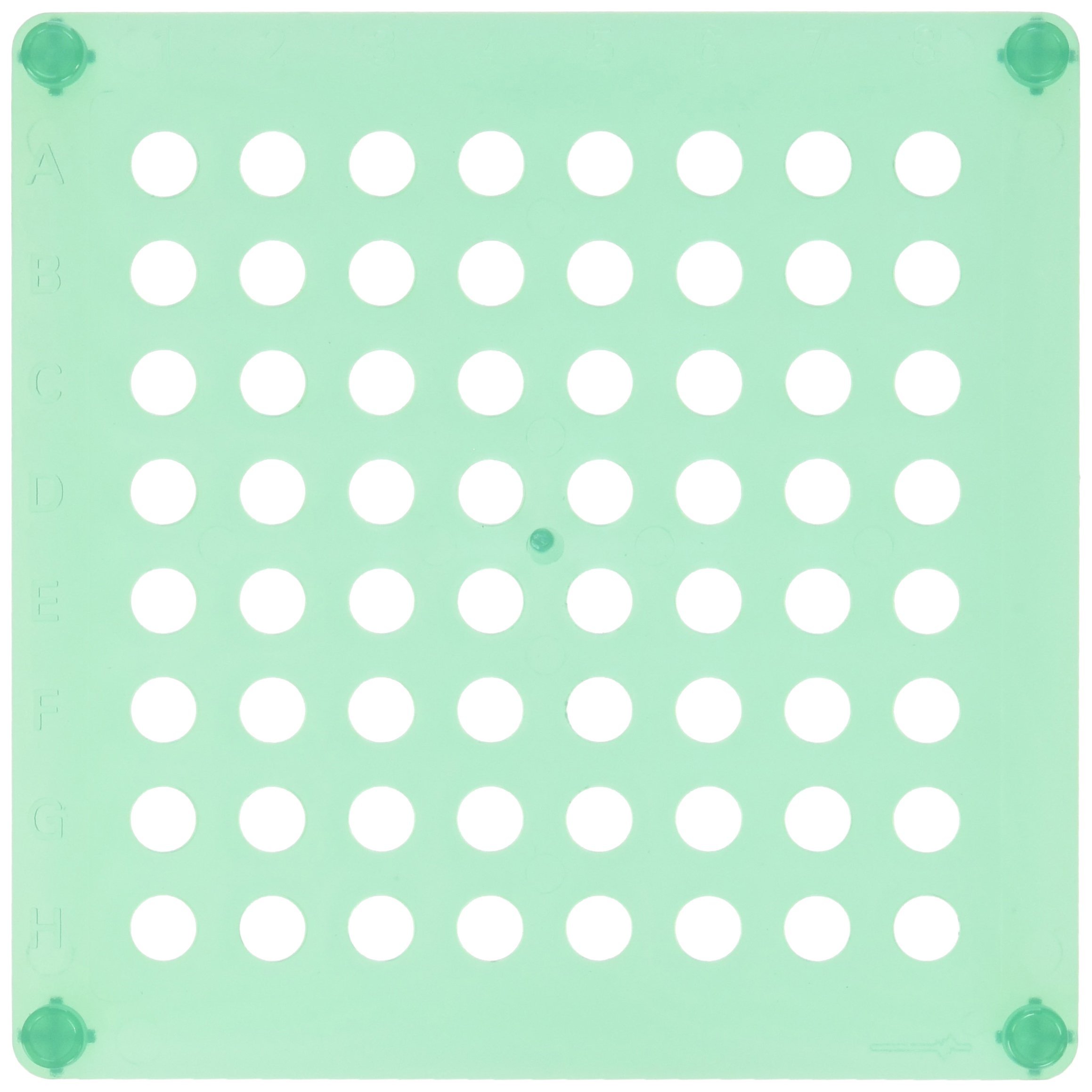 Camlab Plastics RTP/72111-G 64 Place Polypropylene Stackable Rack Insert, Green (Pack of 10)