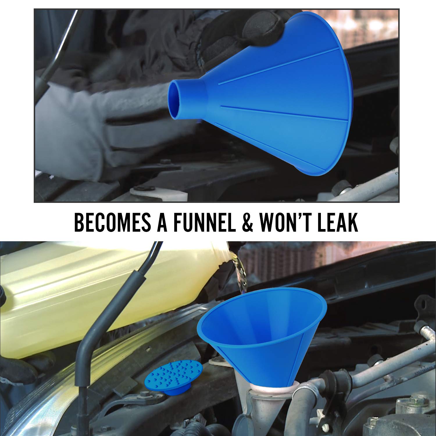 SEVENS 2 Pack Ice Scraper Round Car Window Windshield Cone -Shaped 6.8″ Larger Coverage Diameter Snow Ice Scraper Funnel Removal Tool with 6 Ice Breakers(Blue)