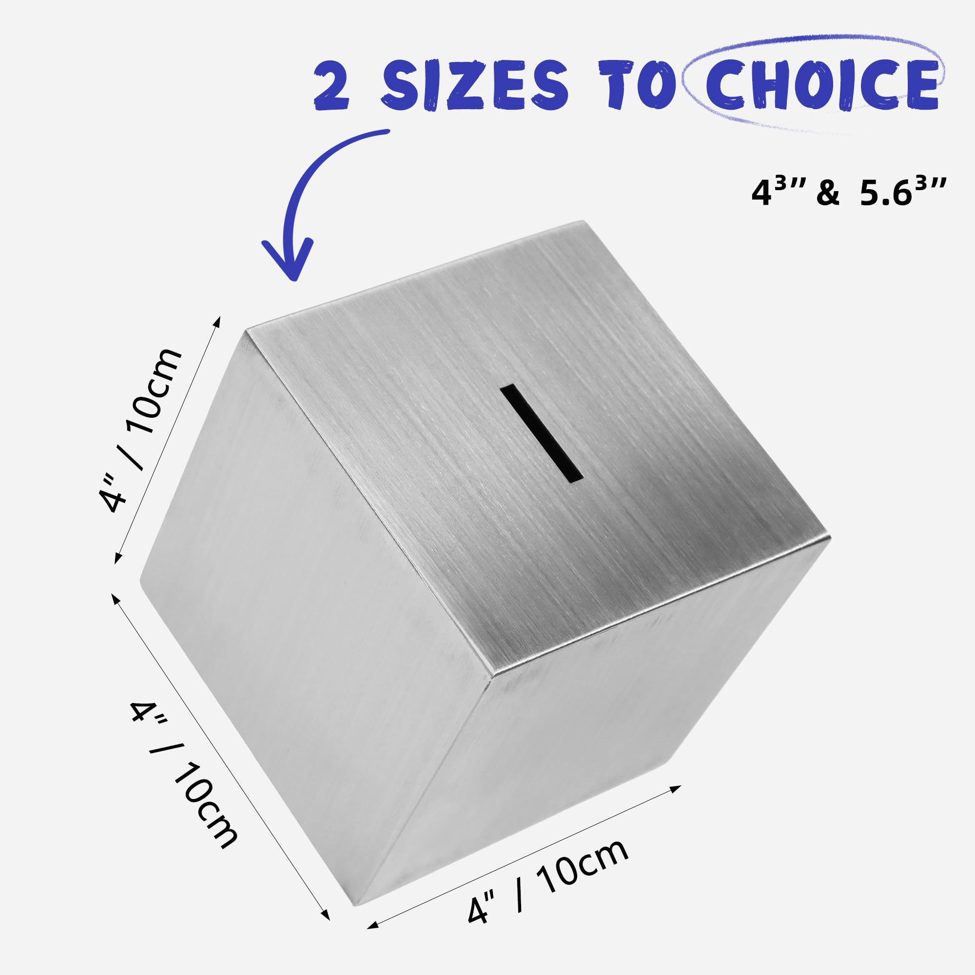 Metal Piggy Bank for Adults, Unbreakable Money Safe (4 Inch)
