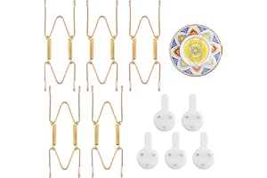 5 Pack Plate Hangers for The Wall Suitable for 4-5 inch Small Decorative Plate, Invisible Stainless Steel Plate Hangers for D