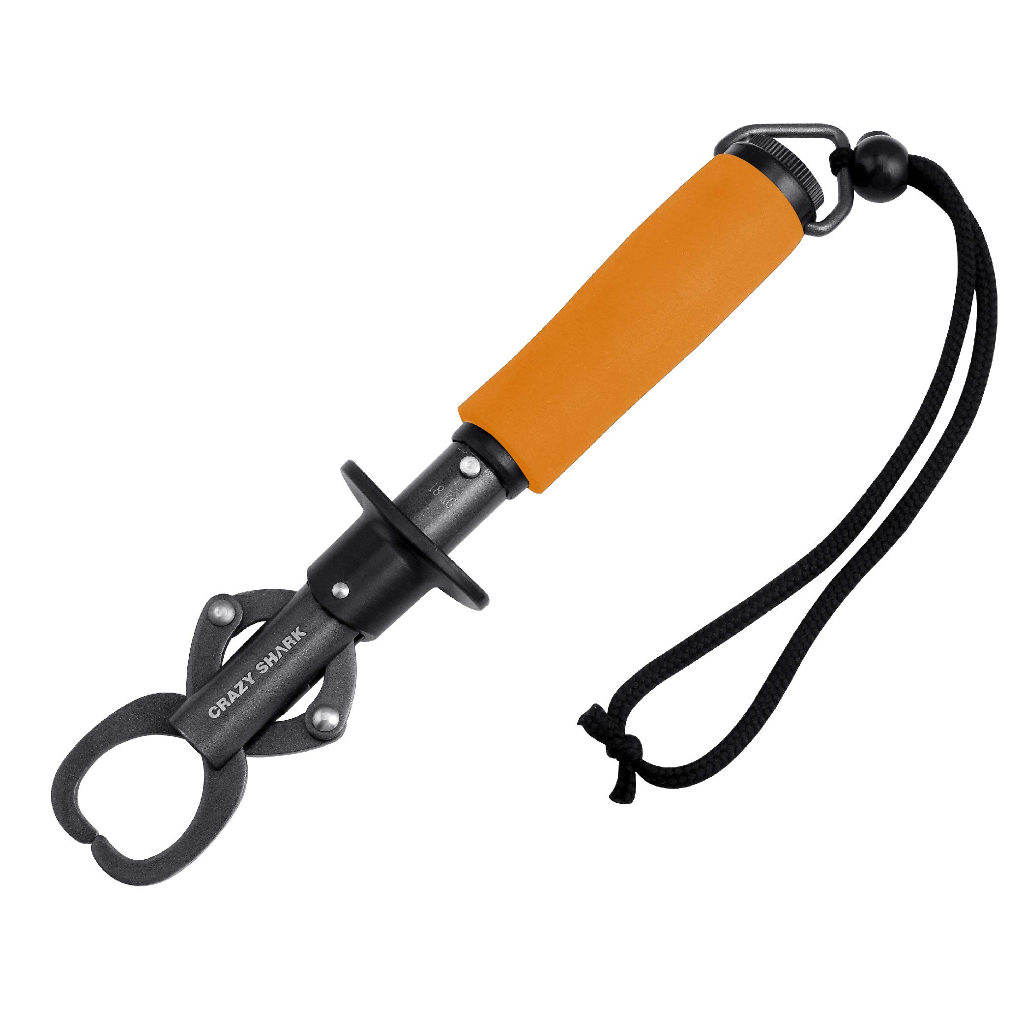 Crazy Shark Portable Stainless Steel Fish Lip Grabber Gripper Grip Tool Fish Holder Tackle EVA Handle 40lbs (Orange)