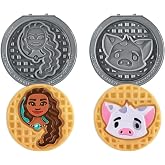 Dash MultiMaker&reg; Mini System Removable Plate Set - Ceramic, Nonstick Replacement Plates for Fun-Shaped Waffle Breakfast - Waffle Maker Not Included - 4-Inch - Two-Pack - Moana &amp; Pua