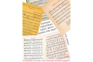 Vintage Christmas Sheet Music Papers for Craft: 20 Scrapbook Papers with Song Notations for Festive Holiday Hymns to use in D