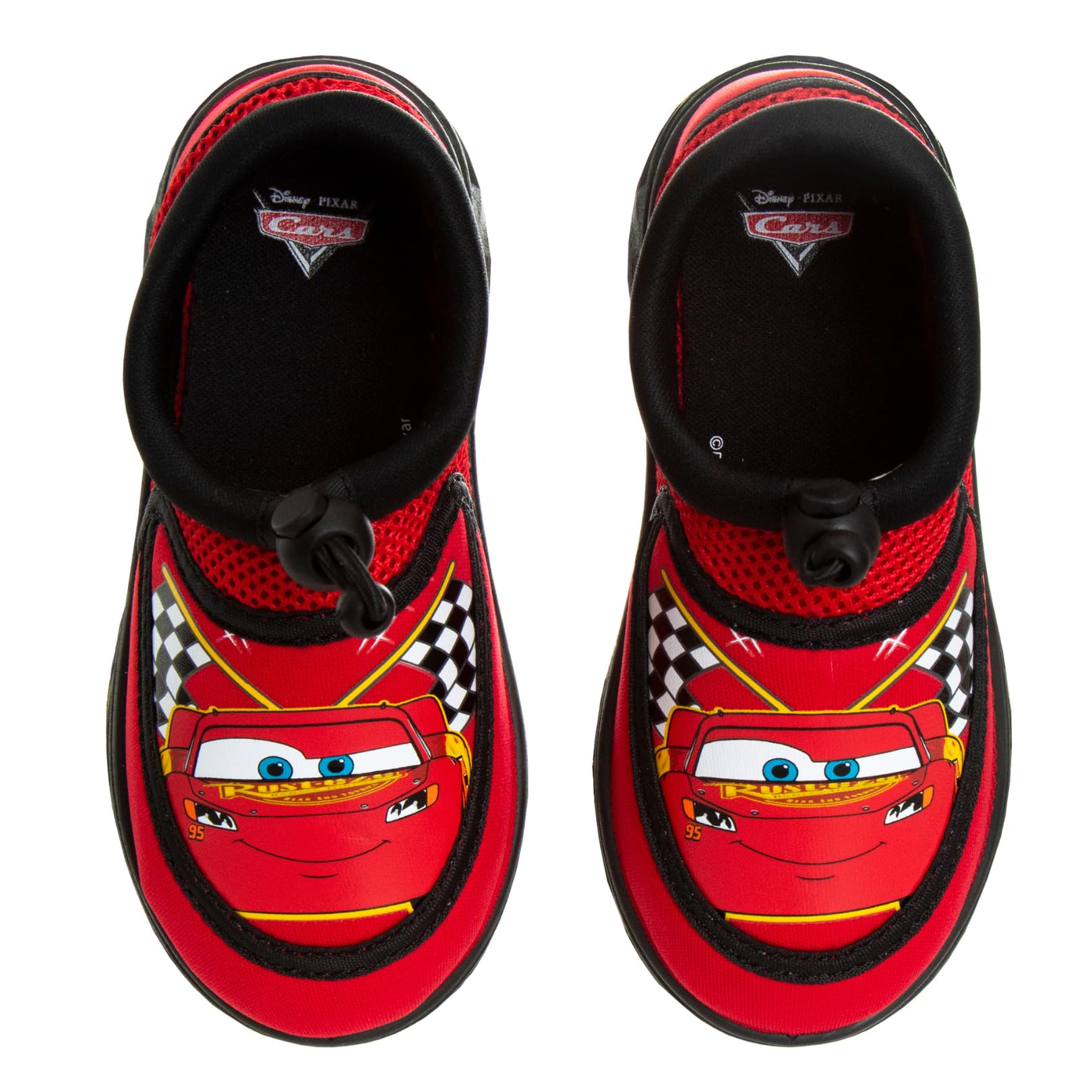 Toy Story Cars Boys Water Shoes Kids Sandals - Lightning McQueen Woody Buzz Lightyear Pool Aqua Socks Bungee Waterproof Quick Dry (Toddler-Little Kid)