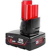 waitley 12V 6Ah Replacement Battery Compatible with Milwaukee 6.0Ah Lithium-ion Battery 48-11-2411 48-11-2440 48-11-2402 Tools (Not Made in Milwaukee)
