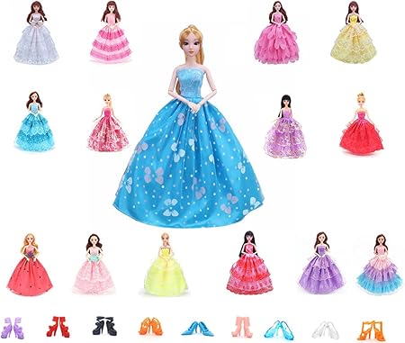 Amazon バービー 人形用服ドレス 5枚セット バービー用靴5足 ドール用 人形用 ジェニー用 ドレス 手作り 1 6ドール用 プリンセスドレス ランダム ドレス アクセサリー おもちゃ Amazon バービー 人形用服ドレス 5枚セット バービー用靴5足 ドール用 人形用 ジェニー用 ドレス 手作り 1 6ドール用 プリンセスドレス ランダム ドレス アクセサリー おもちゃ