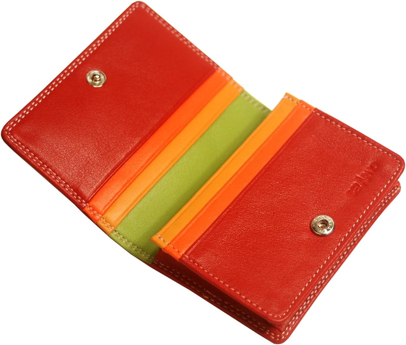 Belarno A232 Leather Gusset Card Case in Multi Color combination