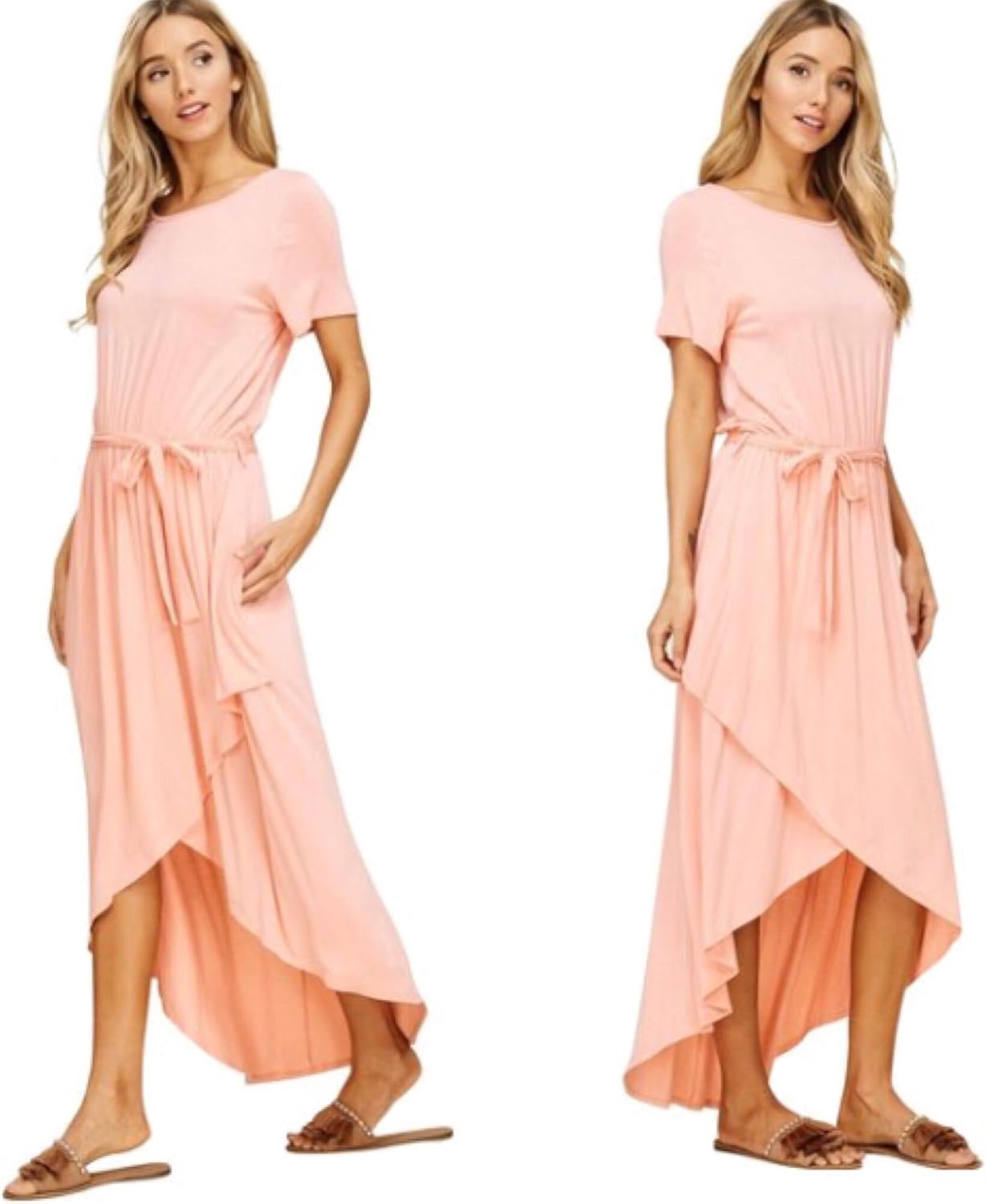 peach maxi dress casual