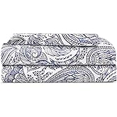Cosy House Collection Everyday 1500 Series Bed Sheet Set - Ultra Soft & Cool Hotel Bedding - Deep Pocket - Wrinkle, Stain and Fade Resistant - 3 Piece Set (Twin XL, Blue Paisley)