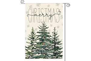 AVOIN colorlife Merry Christmas Garden Flag 12x18 Inch Christmas Tree Double Sided Outside, Winter Festive Holiday Yard Outdoor Decorative Flag