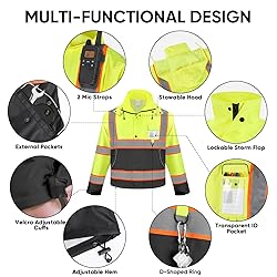 TICONN Hi Vis Rain Jacket and Pants, Waterproof