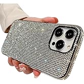 Casechics Compatible with iPhone Case,Crystal Glitter Diamond Protection Bling Sparkle Rhinestone Soft Shockproof Cover Phone Case (White,iPhone 14 Pro Max)