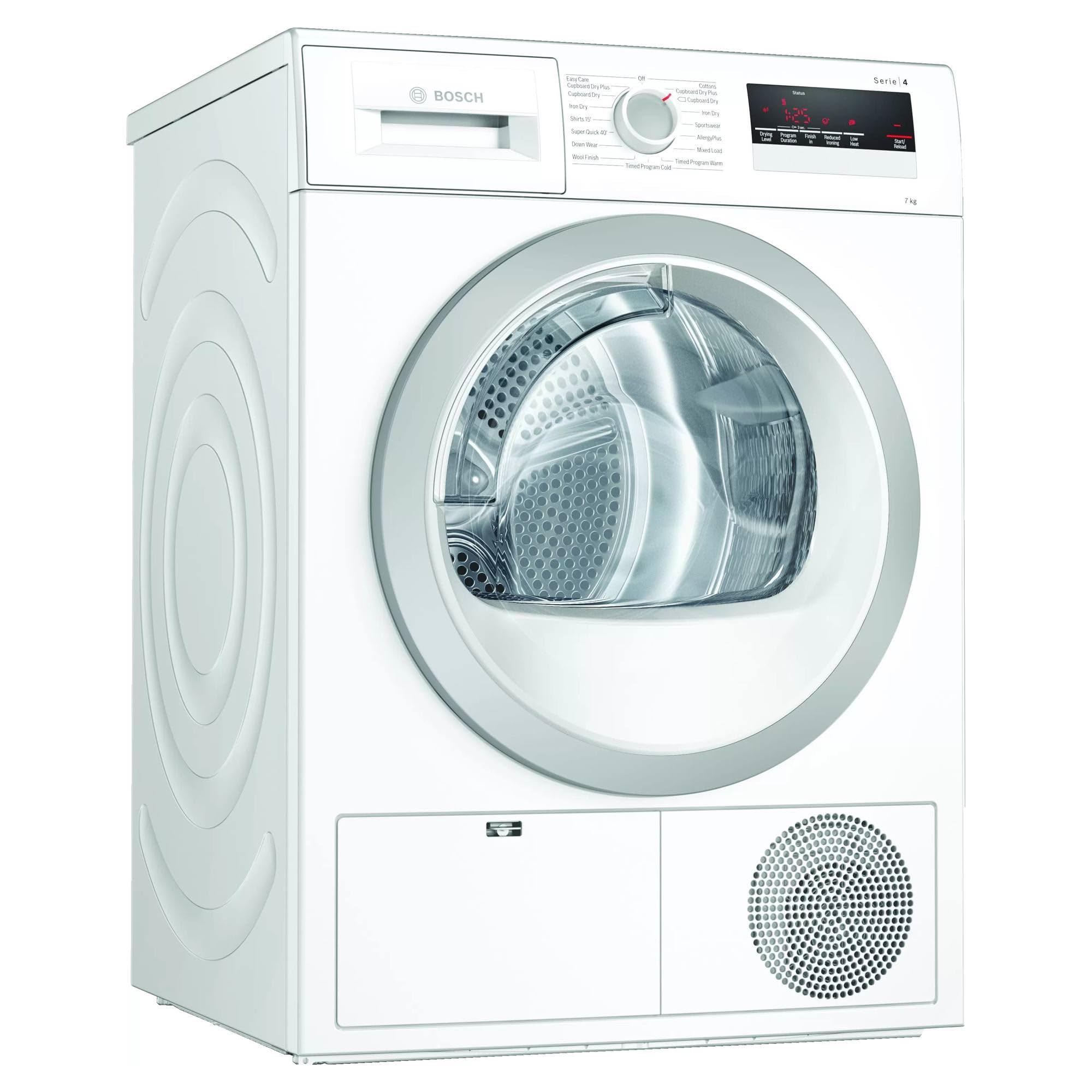 Bosch WTN85201GB Serie 4 Freestanding Condenser Tumble Dryer, 7kg load, White
