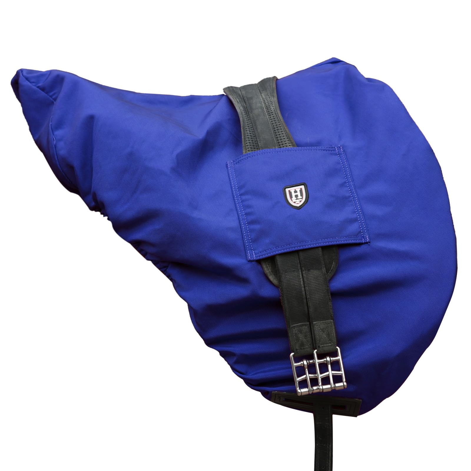 Harrison Howard Premium Waterproof/Breathable Fleece-Lined Long-lasting Outer Damage Protection Saddle Cover for Dressage-Blue