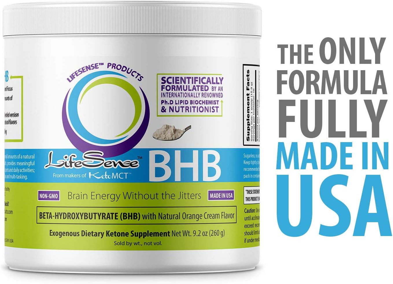 BHB Salts Exogenous Ketones Supplement, The only Formula Made Fully in USA, Natural Great Tasting Orange Cream Flavor