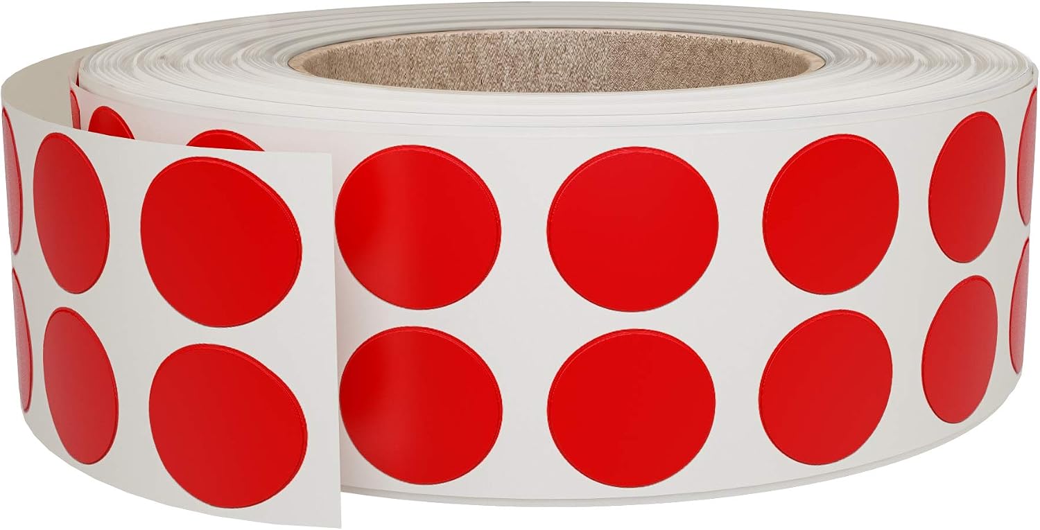 Royal Green Round Sticker Dots Adhesive on a Roll in Red (1cm) 10mm - 3000 Pack
