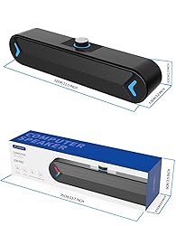 LENRUE Computer Speakers,Wired USB-Powered