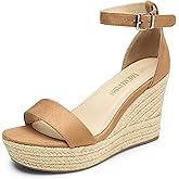 DREAM PAIRS Women's Platform Wedges Sandals, Comfortable Open Toe Espadrilles Sandals Dressy Buckle Ankle Strap Summer Shoes