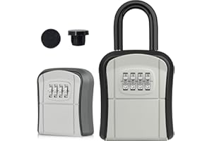 Key Lock Box, [New Version] Diyife Lock Box for House Key, Portable Lockbox for Keys, 4 Digit Combination Key Safe Storage, Waterproof Key Lock Box Wall Mounted for Outdoor Home Garage Office Garden