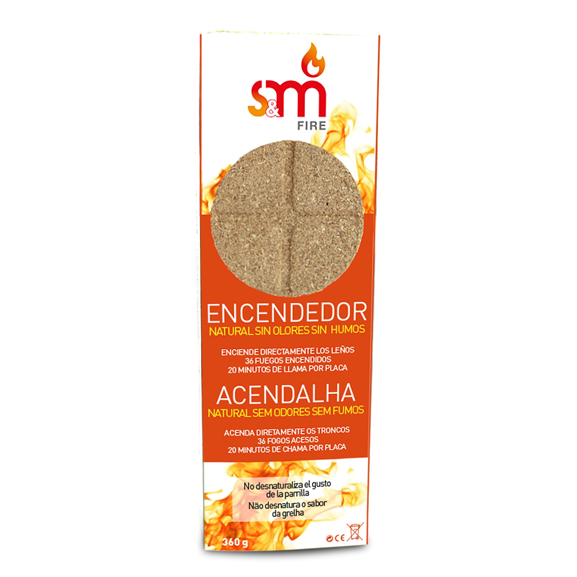 PYRO FEU 24757-12 Light Plate Natural Fis No Odor 9 Pieces-20 Minutes Beige